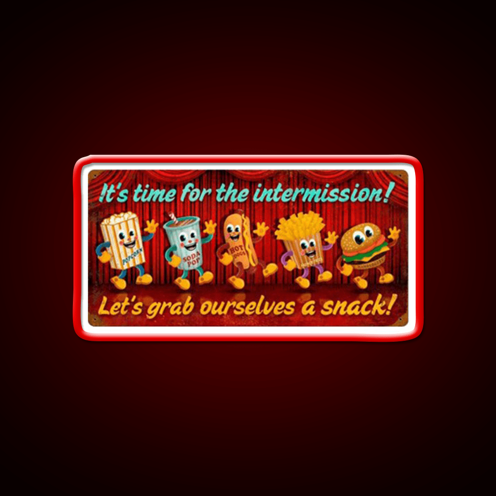 Intermission Snack Time Snack Food Led Neon Sign Rgb Color - Shineneon