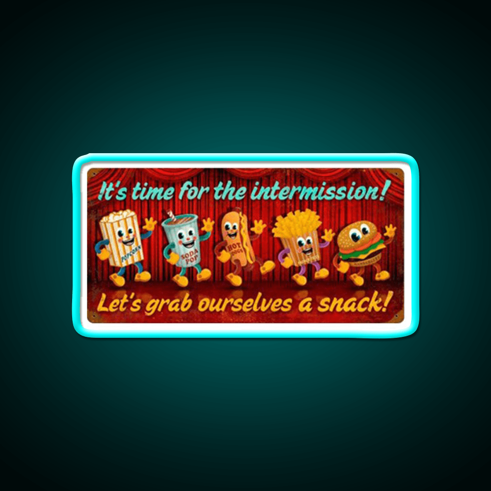 Intermission Snack Time Snack Food Led Neon Sign Rgb Color - Shineneon