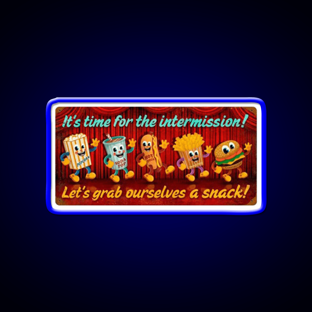 Intermission Snack Time Snack Food Led Neon Sign Rgb Color - Shineneon