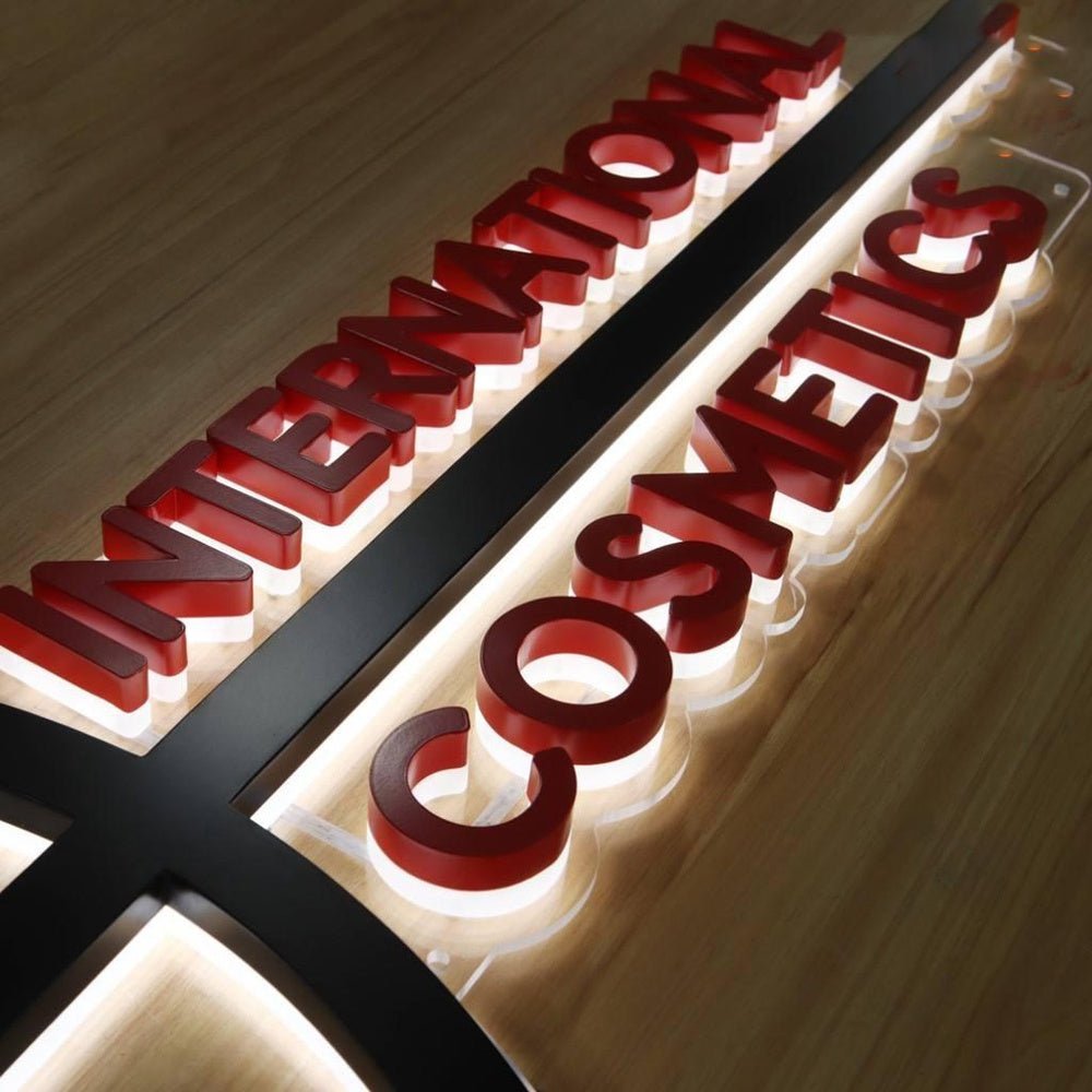 International Cosmetics 3D Backlit Letters Business Metal Led Sign - Shineneon