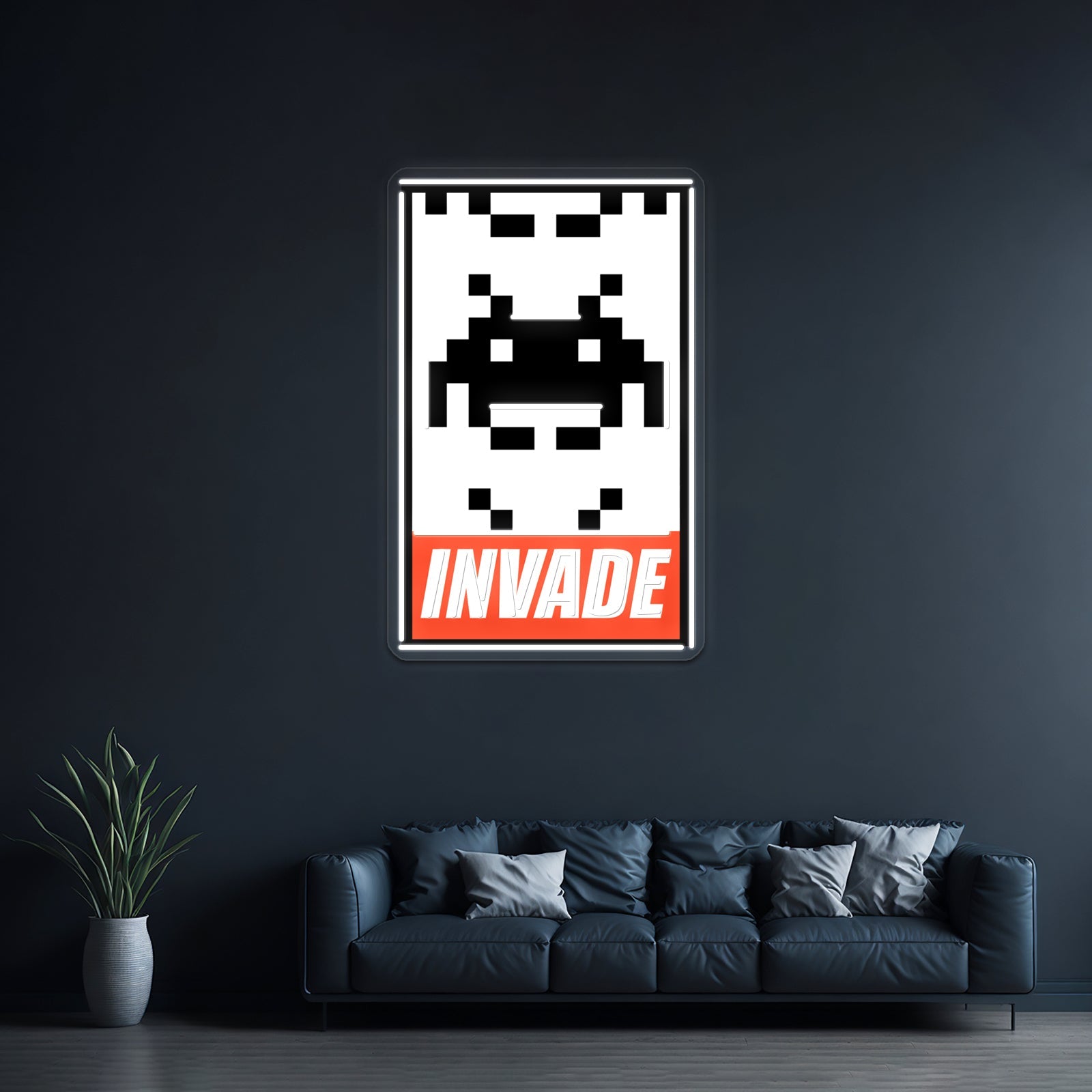 Invade Space Invaders Artwork Room Lights Neon - Shineneon