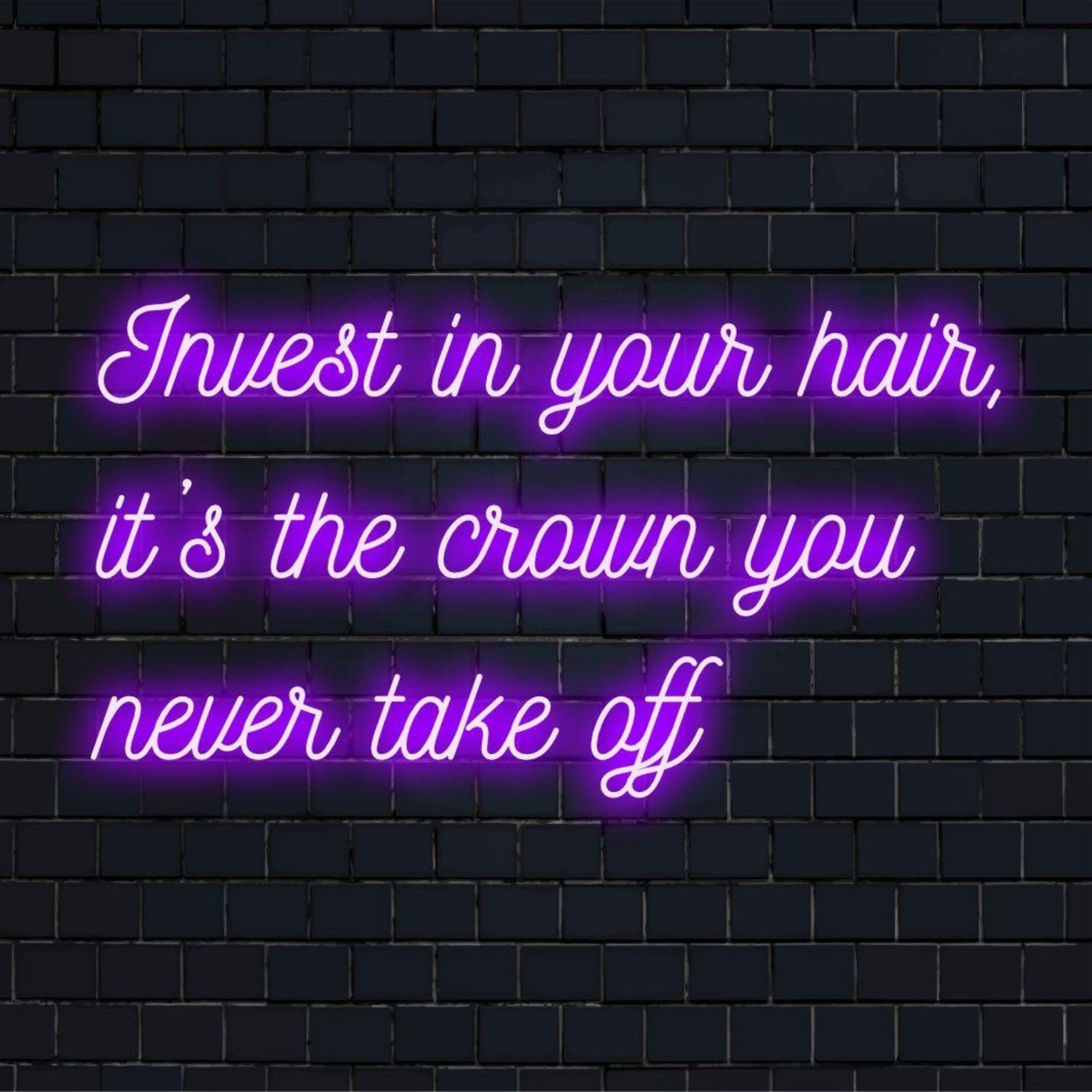 Invest In Your Hair Crown Purple Led Neon Sign For Salon Beauty Decor - Shineneon