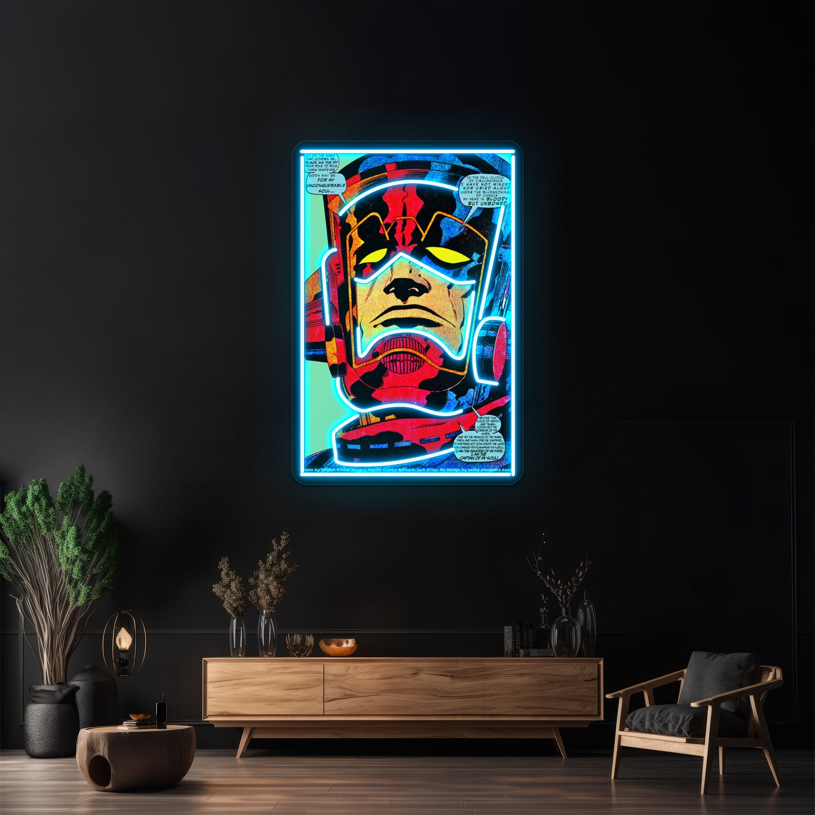 Invictus Artwork Room Lights Neon - Size and dimension reference
