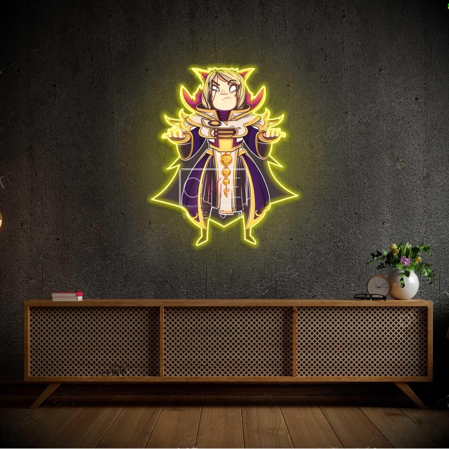 Invoker2 Teal Cartoon Led Neon Sign For Anime Room Decor | Shineneon