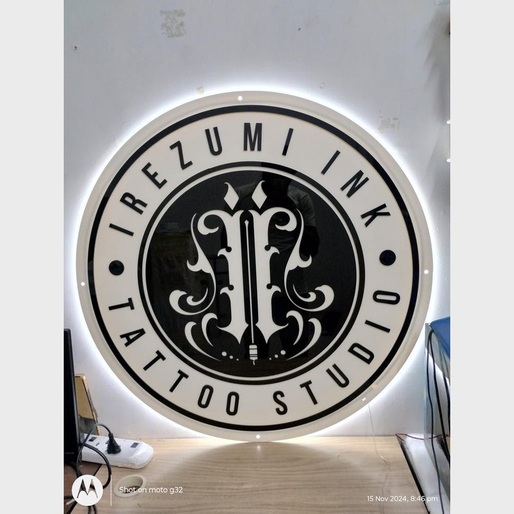 Irezumi Ink Tattoo Studio Acrylic Business Logo Sign - Shineneon