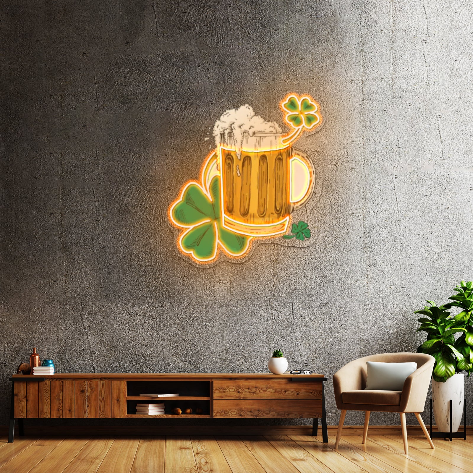 Irish Beer Artwork Aesthetic Neon Signs