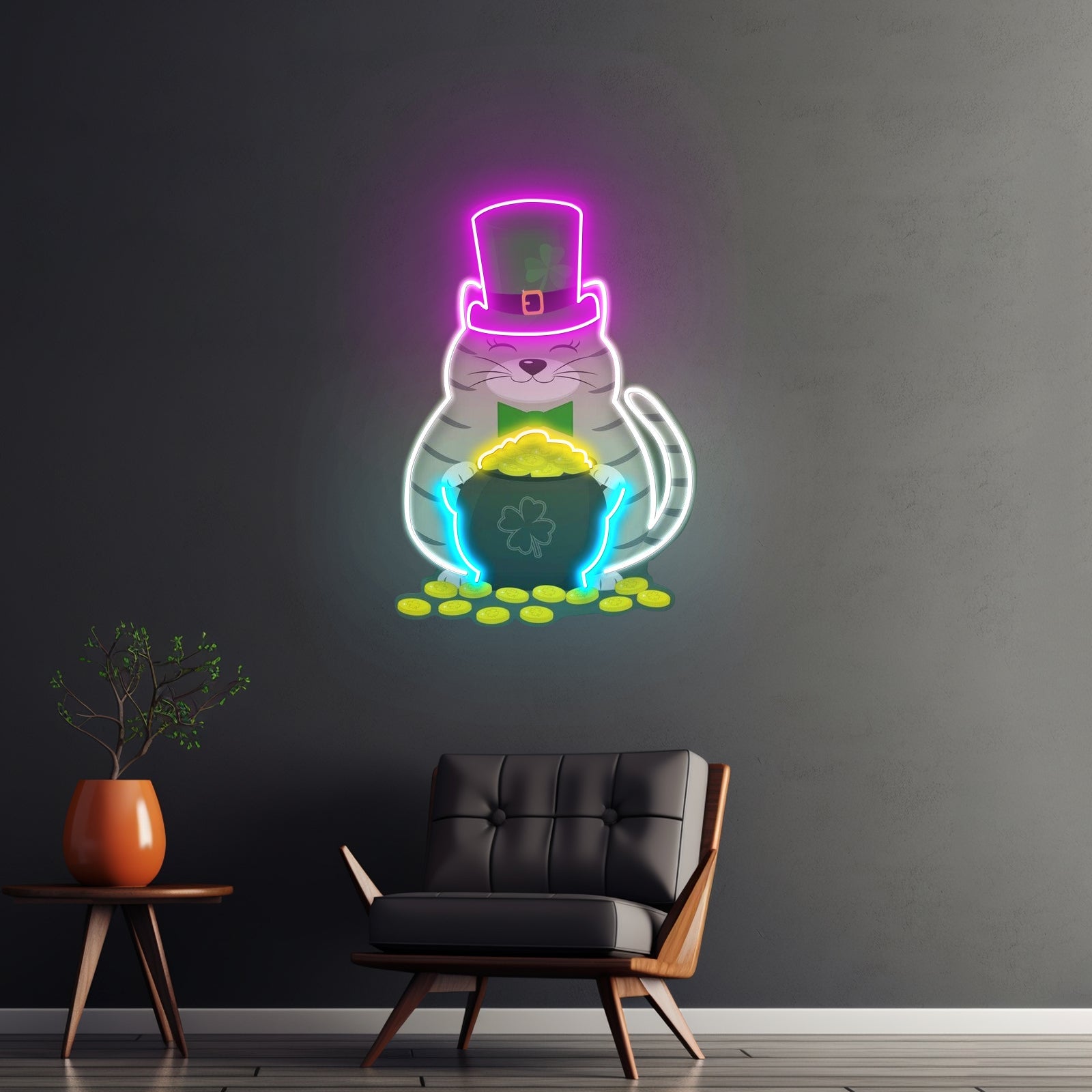 Irish Wolfhound Dog Bright Colorful Pop Dog Artwork Room Lights Neon - Shineneon