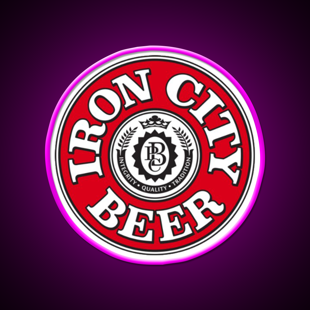 Iron City Beer Bar Decor Led Neon Sign Business Neon Sign Rgb Color - Neon sign mounted on wall in room
