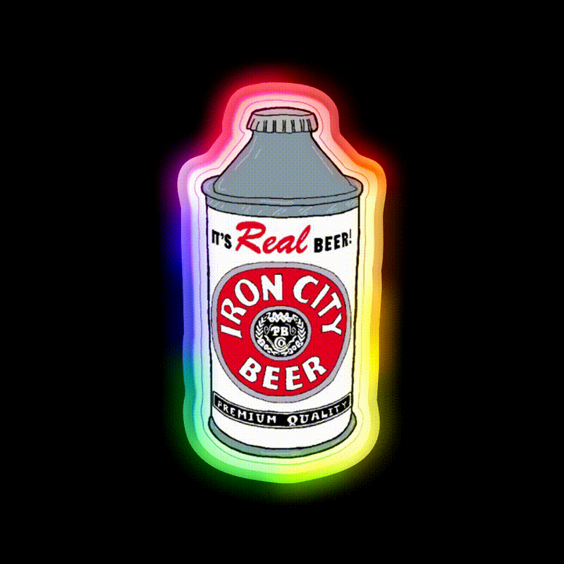 Iron City Beer Bar Decor Led Neon Sign Wall Decor Rgb Color - LED neon sign close-up detail