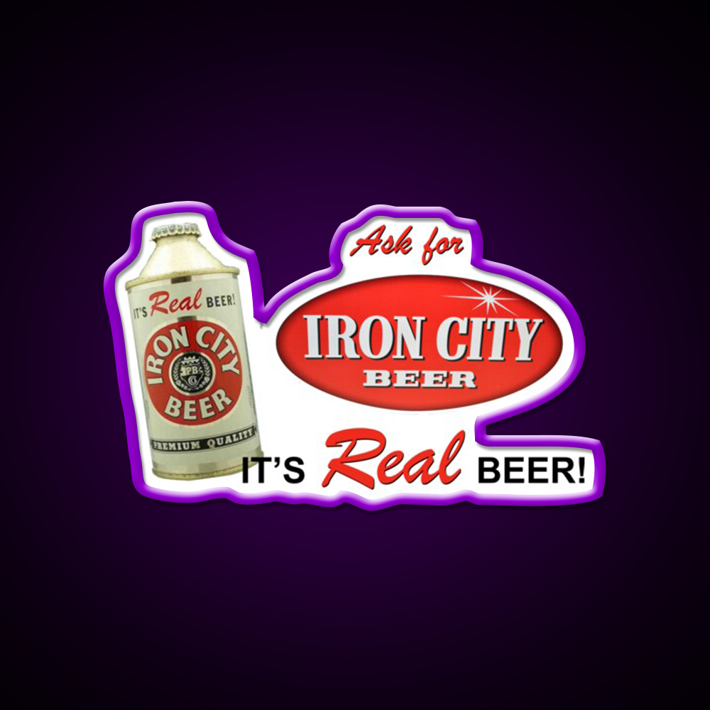 Iron City Beer Design Beer Bar Decor Led Neon Sign Wall Art Rgb Color - LED neon sign view 9