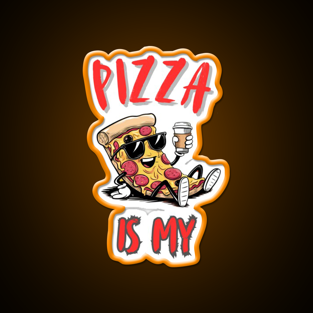 Is My Pizza Lover Coffe Fast Food Led Neon Sign For Burger Place Rgb Color