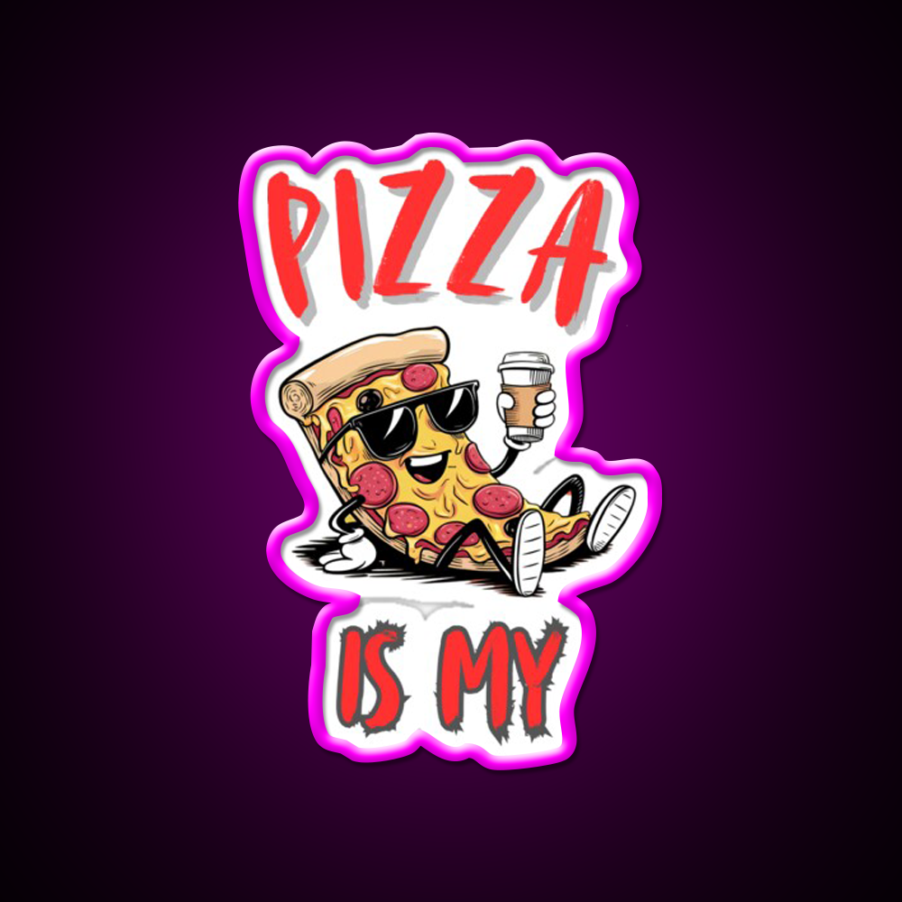 Is My Pizza Lover Coffe Fast Food Led Neon Sign For Burger Place Rgb Color
