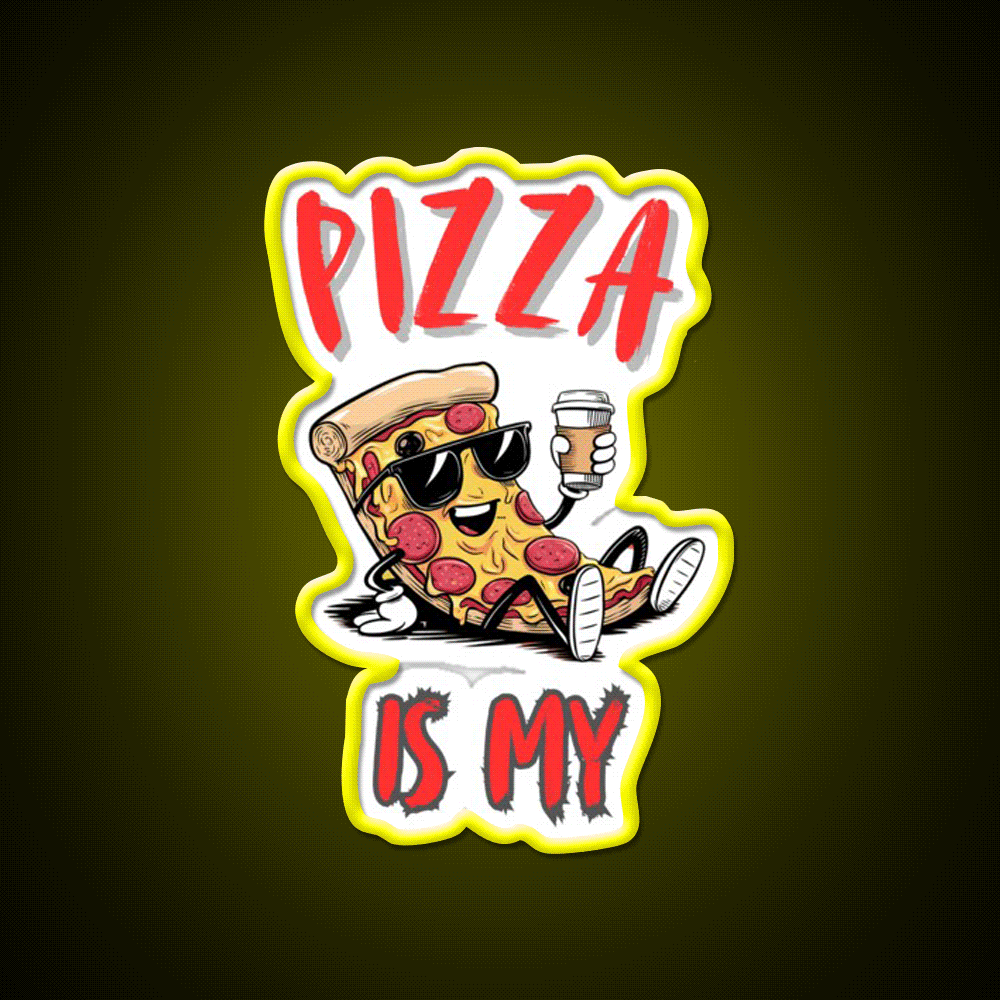 Is My Pizza Lover Coffe Fast Food Led Neon Sign For Burger Place Rgb Color
