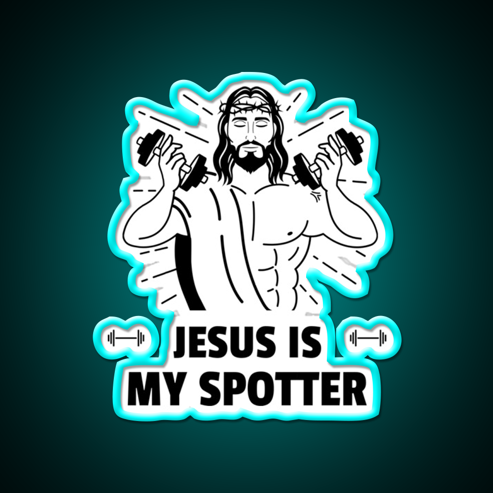 Is My Spotter Gym Fitness Led Neon Sign Rgb Color - Size and dimension reference