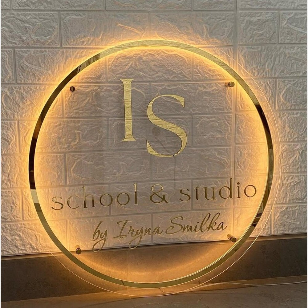 Is School And Studio Acrylic Business Logo Sign - Shineneon