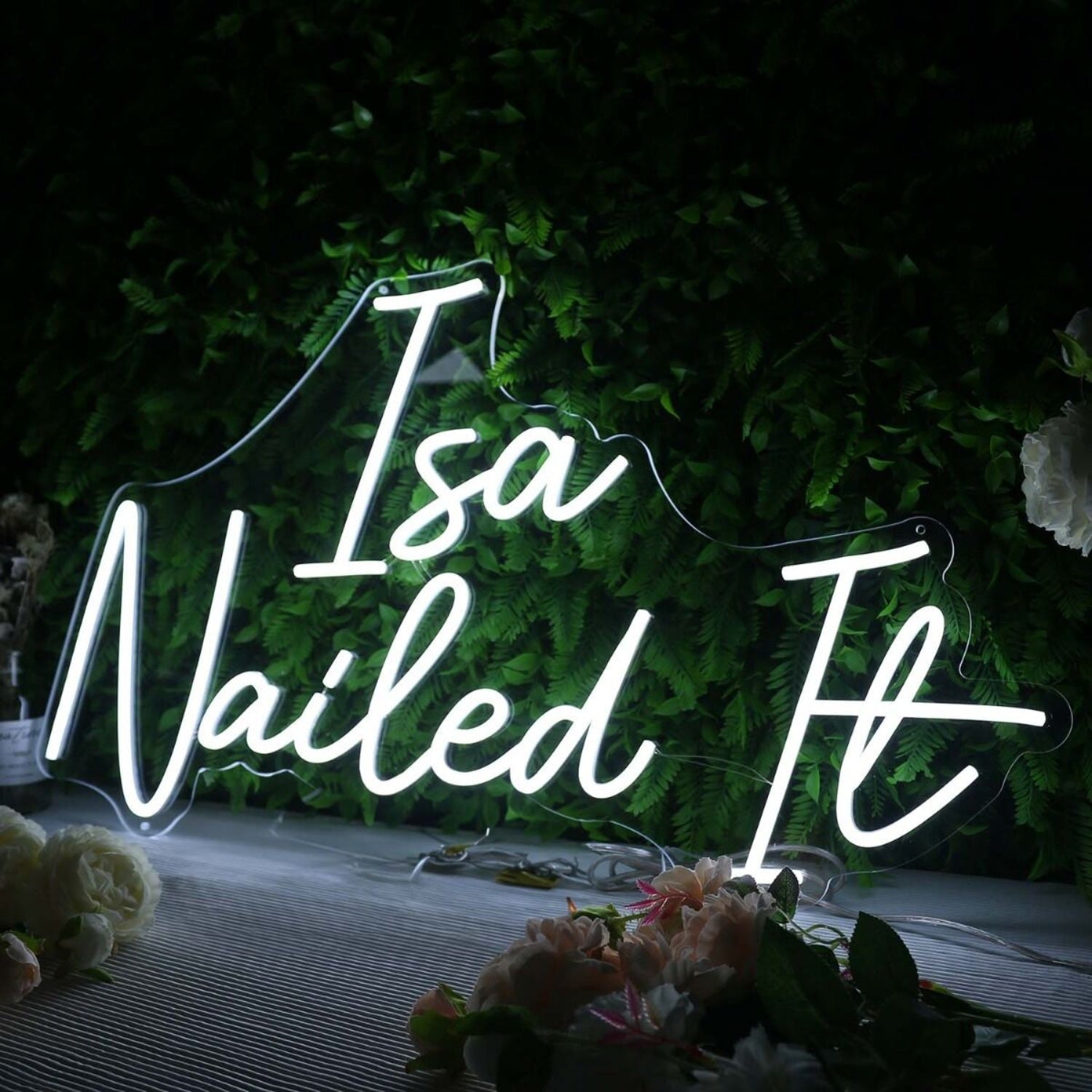 Isa Nailed It White Led Neon Sign | Shineneon