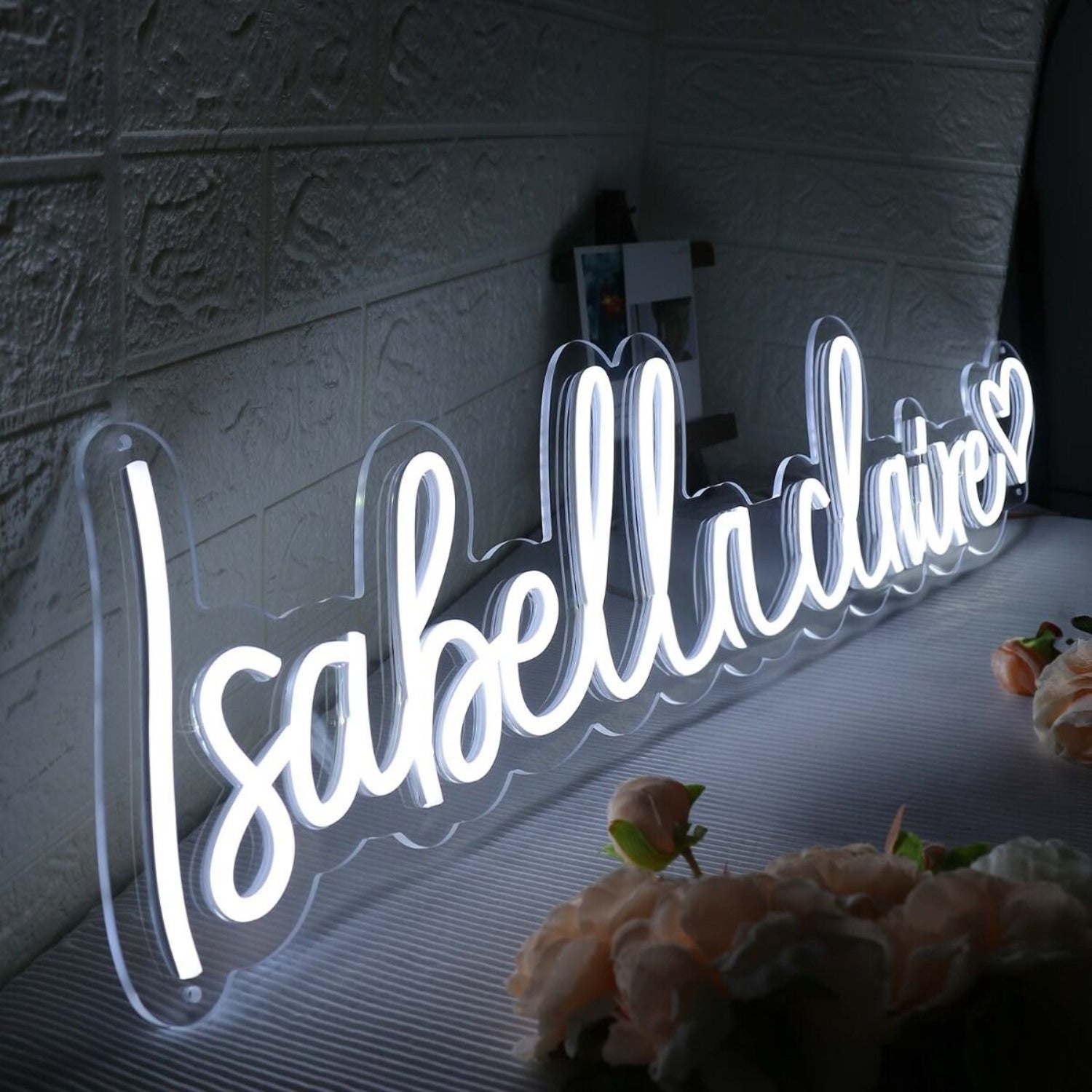 Isabella Claire White Led Neon Sign | Shineneon