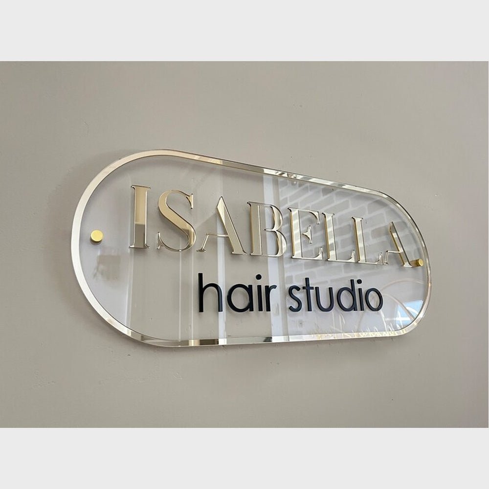 Isabella Hair Studio Acrylic Business Logo Sign - Shineneon