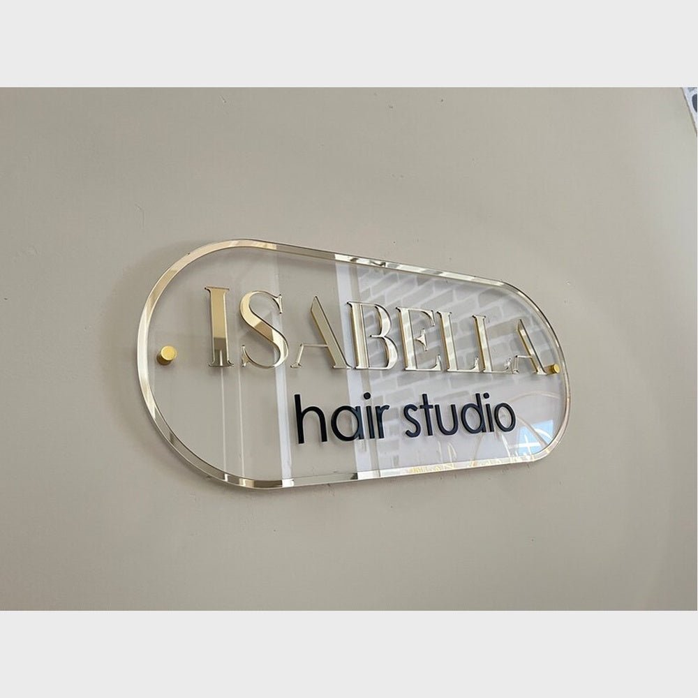 Isabella Hair Studio Acrylic Business Logo Sign - Shineneon