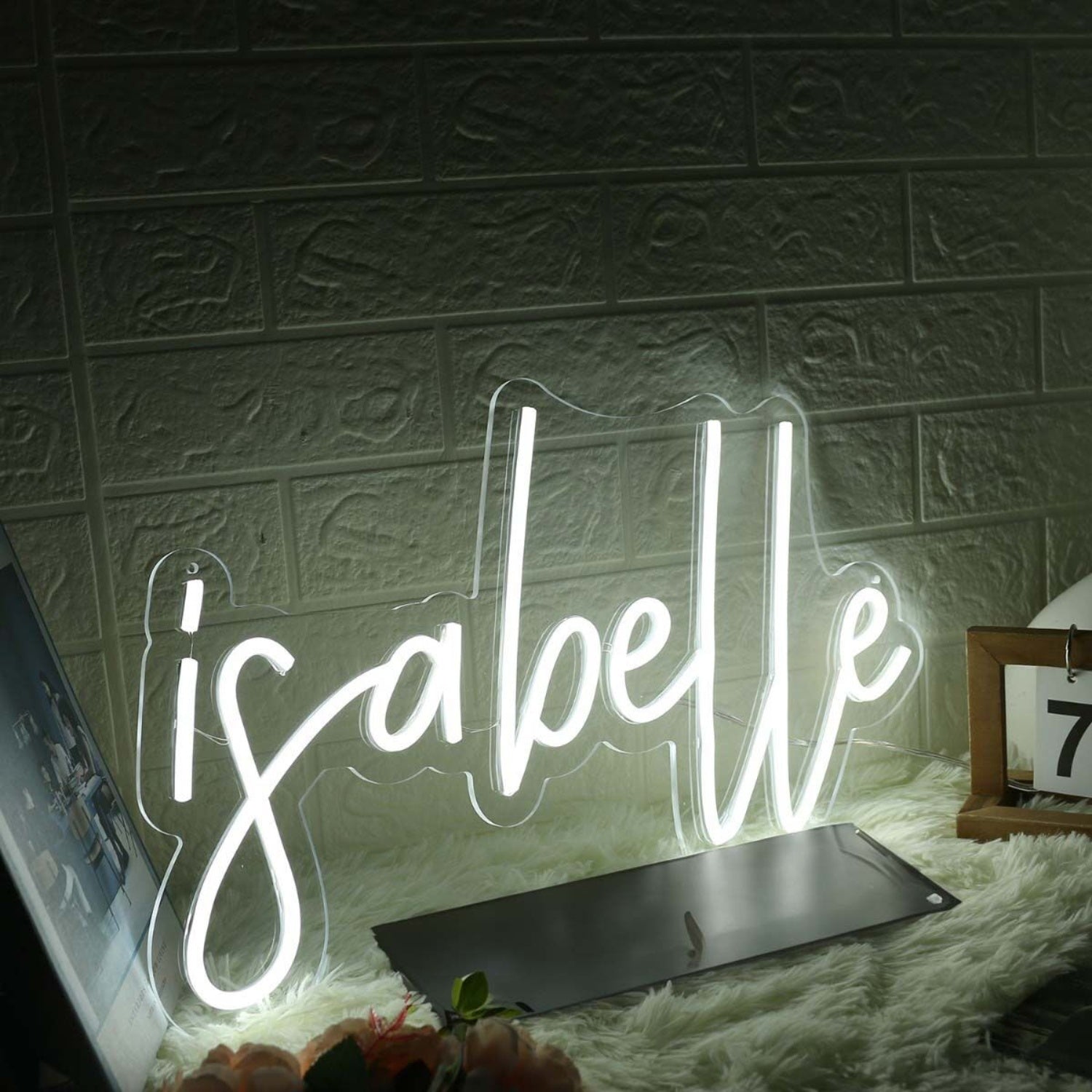Isabelle White Name Led Neon Sign | Shineneon