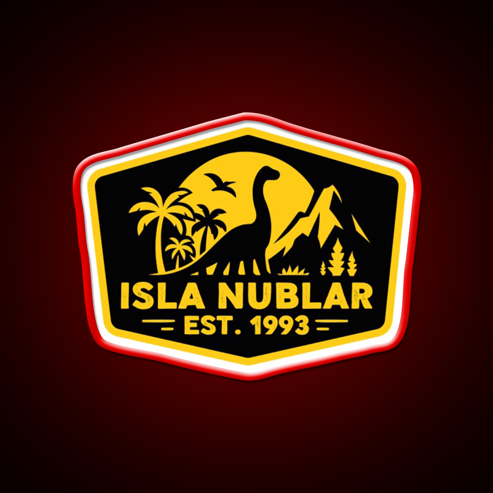 Isla Nublar Badge Welcome Led Neon Sign Open Sign Rgb Color - Shineneon