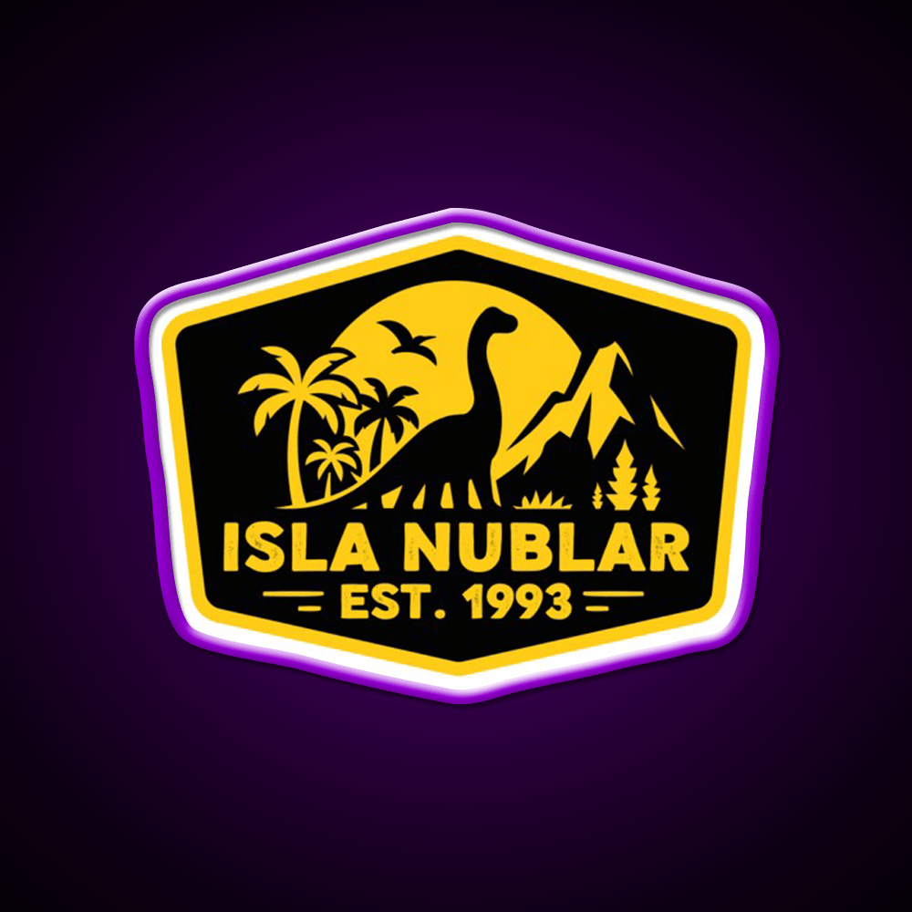 Isla Nublar Badge Welcome Led Neon Sign Open Sign Rgb Color - Shineneon