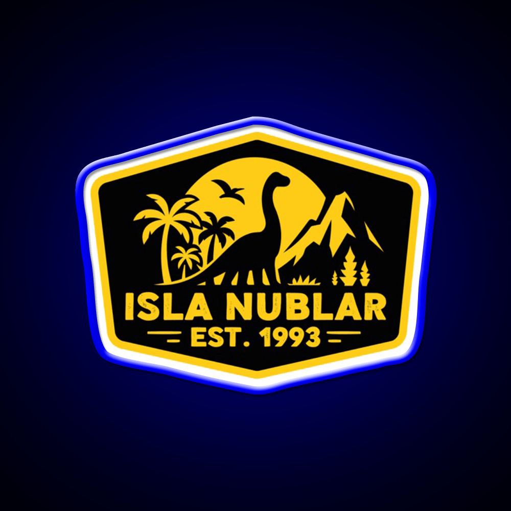 Isla Nublar Badge Welcome Led Neon Sign Open Sign Rgb Color - Shineneon