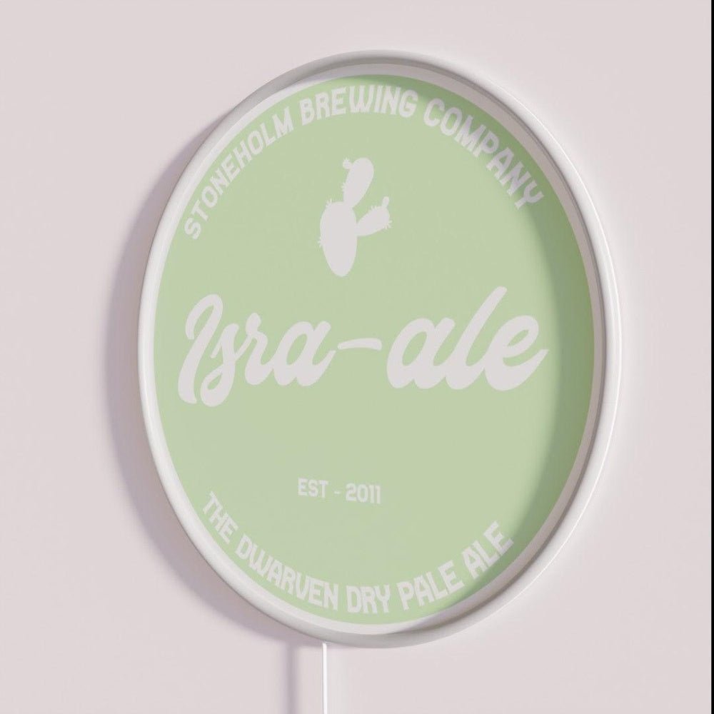 Israle Ale Mock Beer Logo Shadow Of Israphel Rgb Led Neon Sign - Shineneon