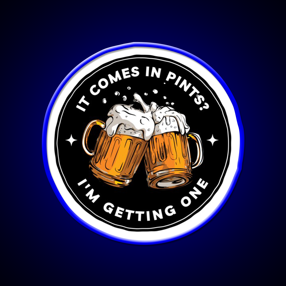 It Comes In Pints Im Getting One Black Fantasy Beer Bar Decor Led Neon Sign Rgb Color - LED neon sign view 5