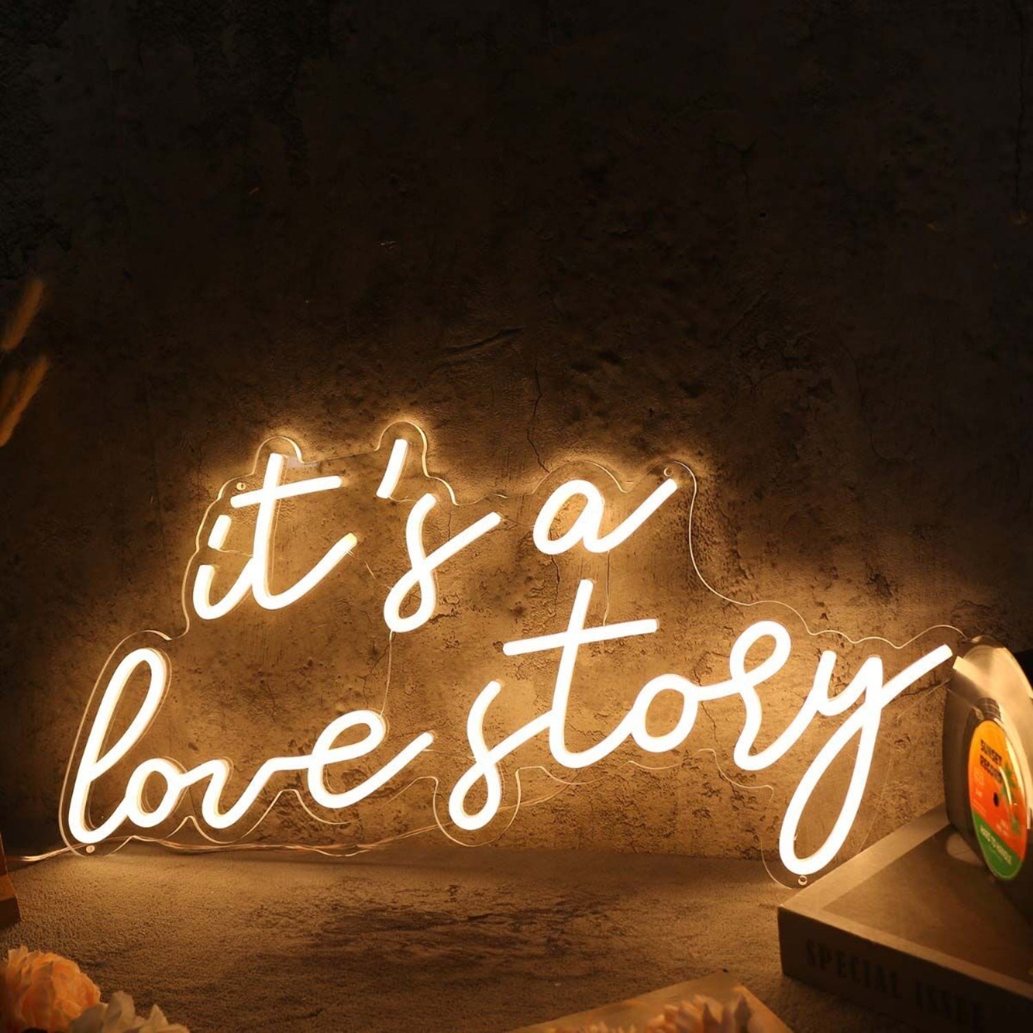 It Is A Love Story Yellow Custom Led Neon Sign - Shineneon