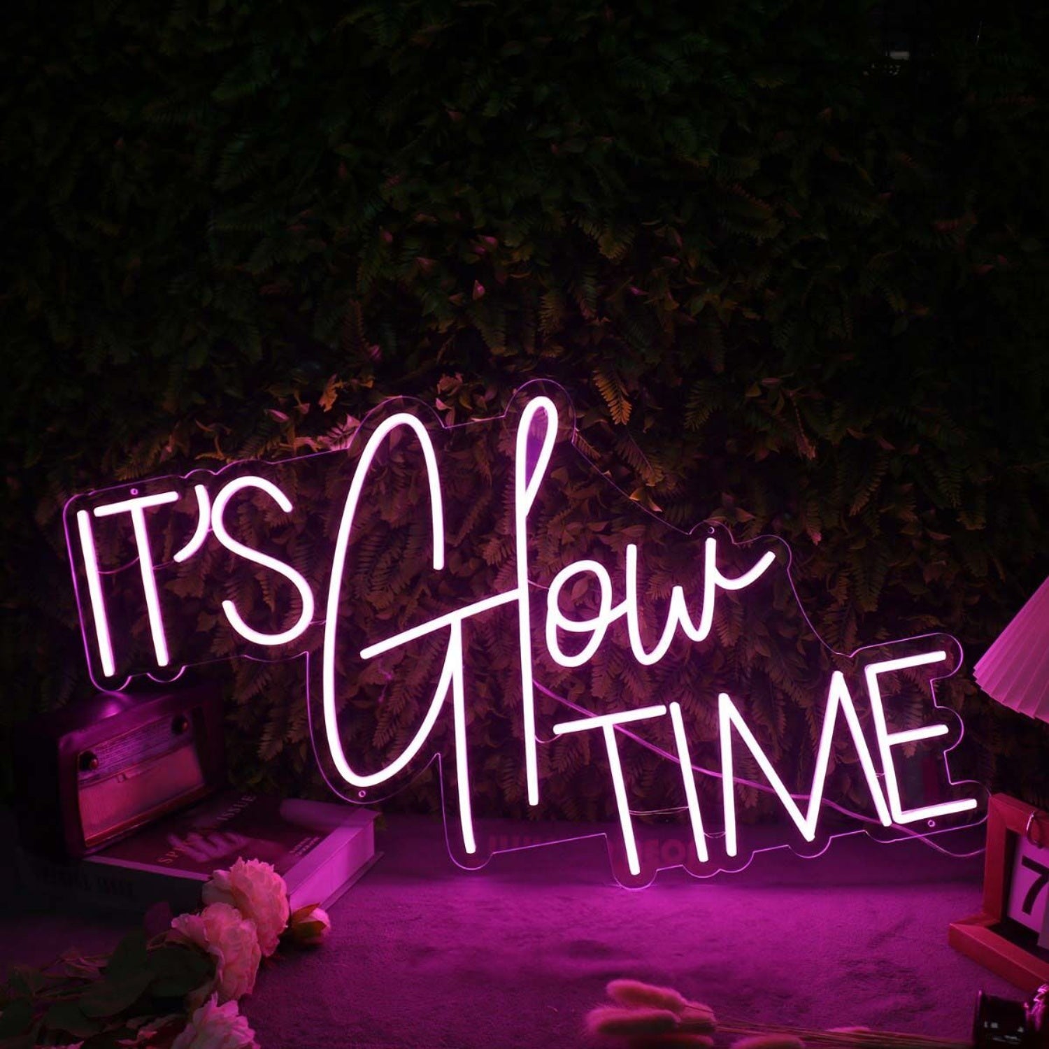 It Is Glow Time Pink Custom Neon Sign | Shineneon