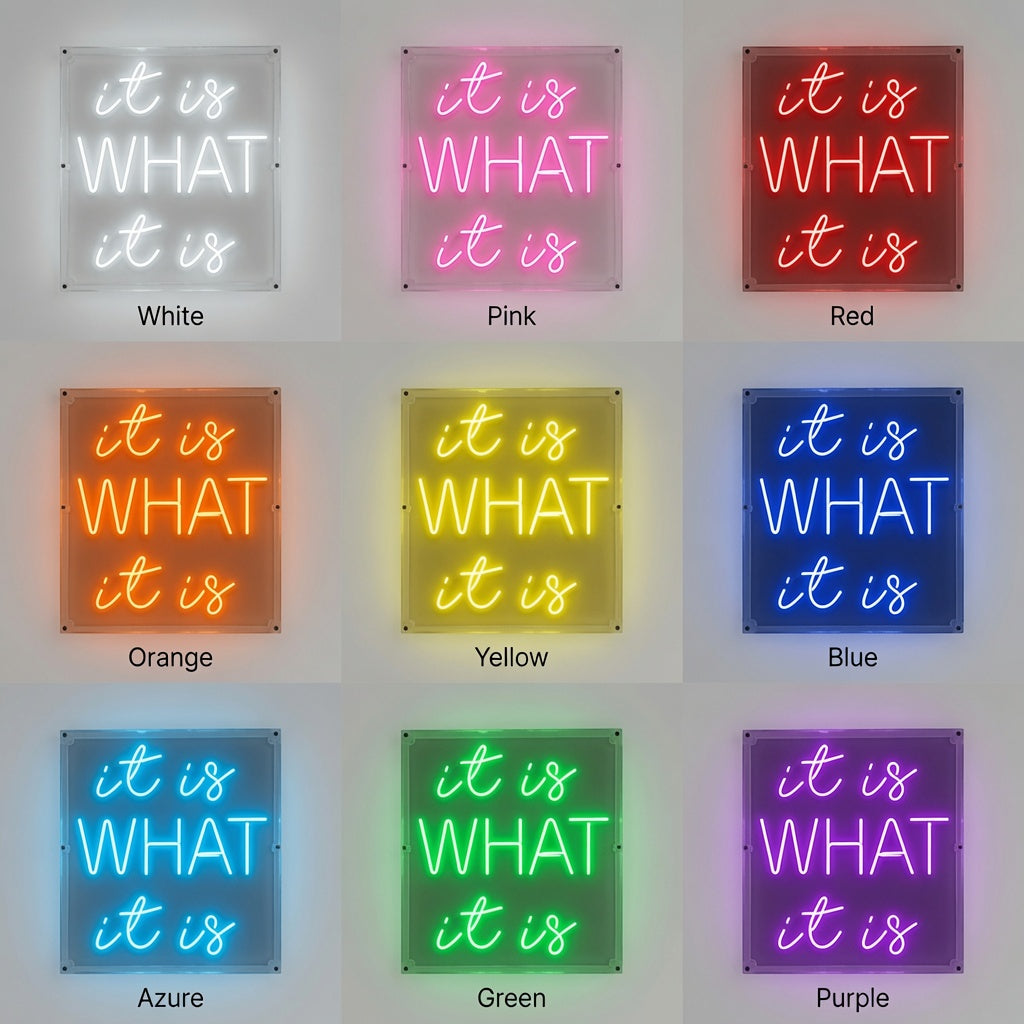 It Is What It Is LED Neon Sign Wall Neon Sign - 05 Color Grid