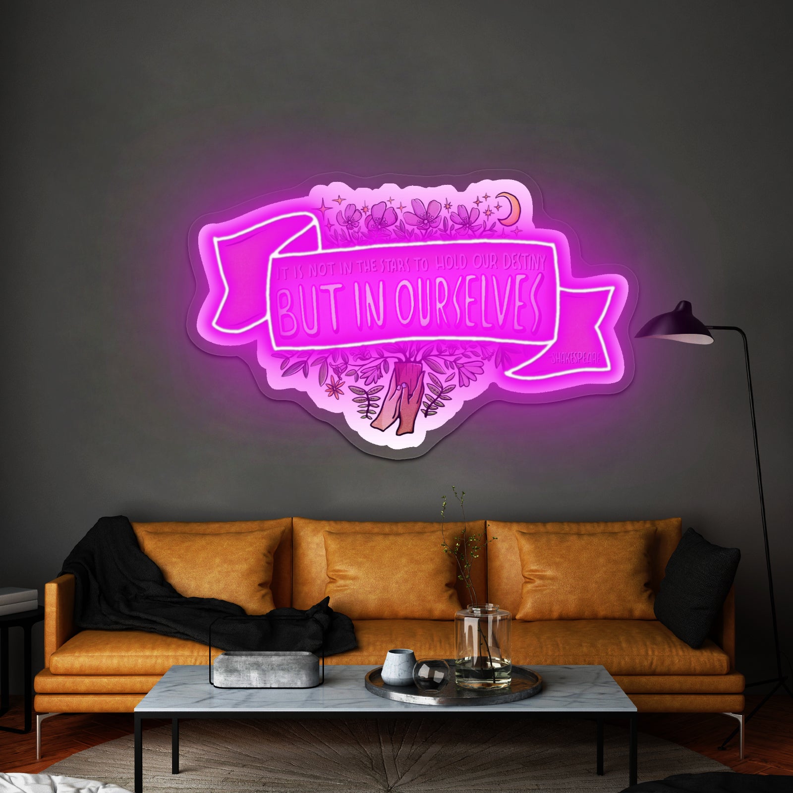 It Ls Not In The Stars To Hold Our Destiny William Shakespeareartwork Neon Wall Signs
