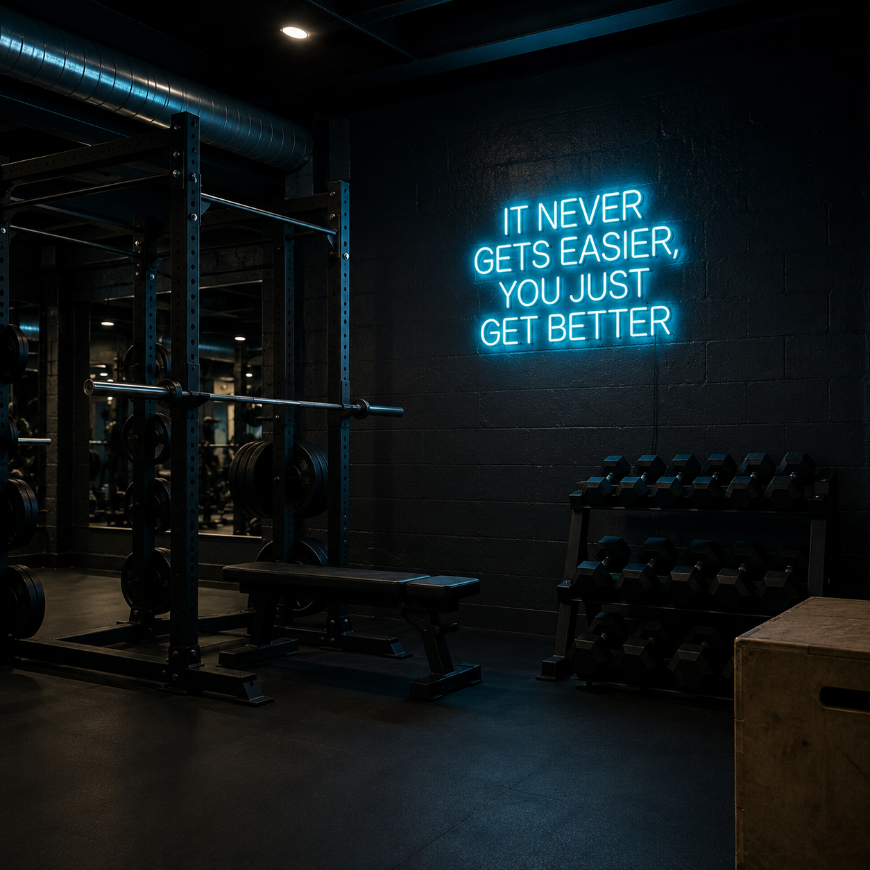 It Never Gets Easier You Just Get Better LED Neon Sign - 03 Real Lifestyle Scene
