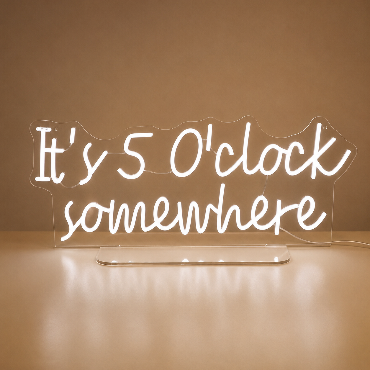 It S 5 O Clock Somewhere White LED Neon Sign main product image