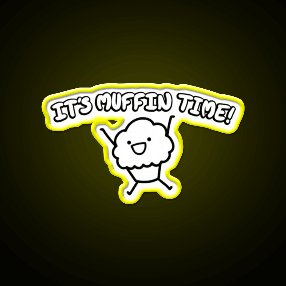 It S Muffin Time Cute Cartoon Snack Food Led Neon Sign Rgb Color - Shineneon