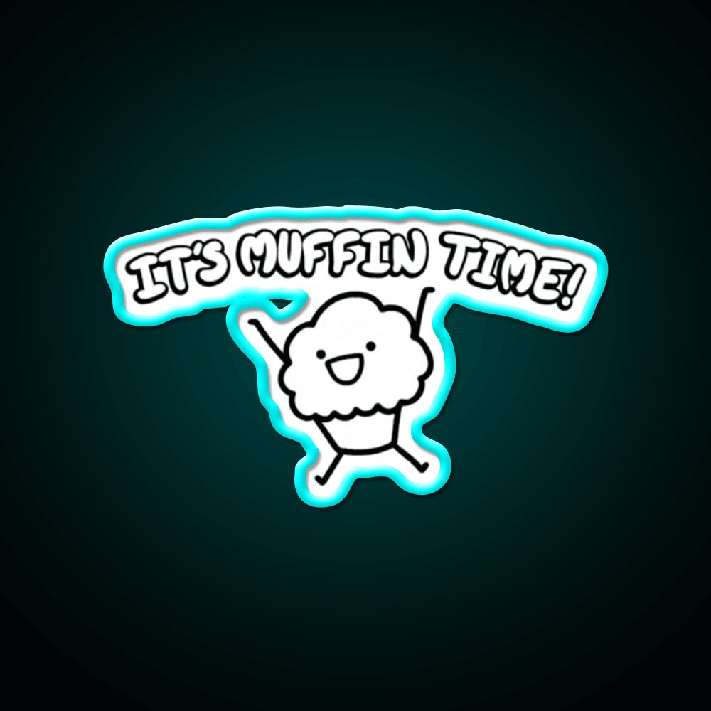 It S Muffin Time Cute Cartoon Snack Food Led Neon Sign Rgb Color - Shineneon