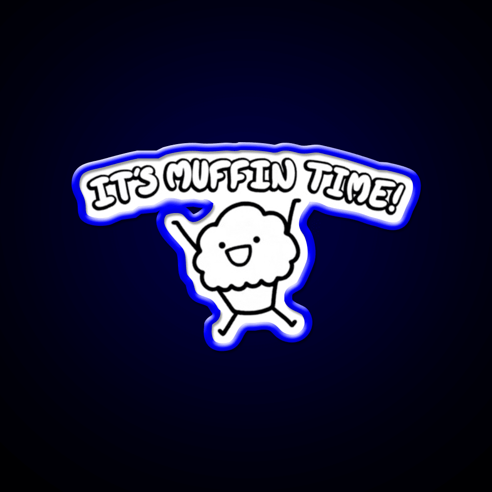 It S Muffin Time Cute Cartoon Snack Food Led Neon Sign Rgb Color - Shineneon