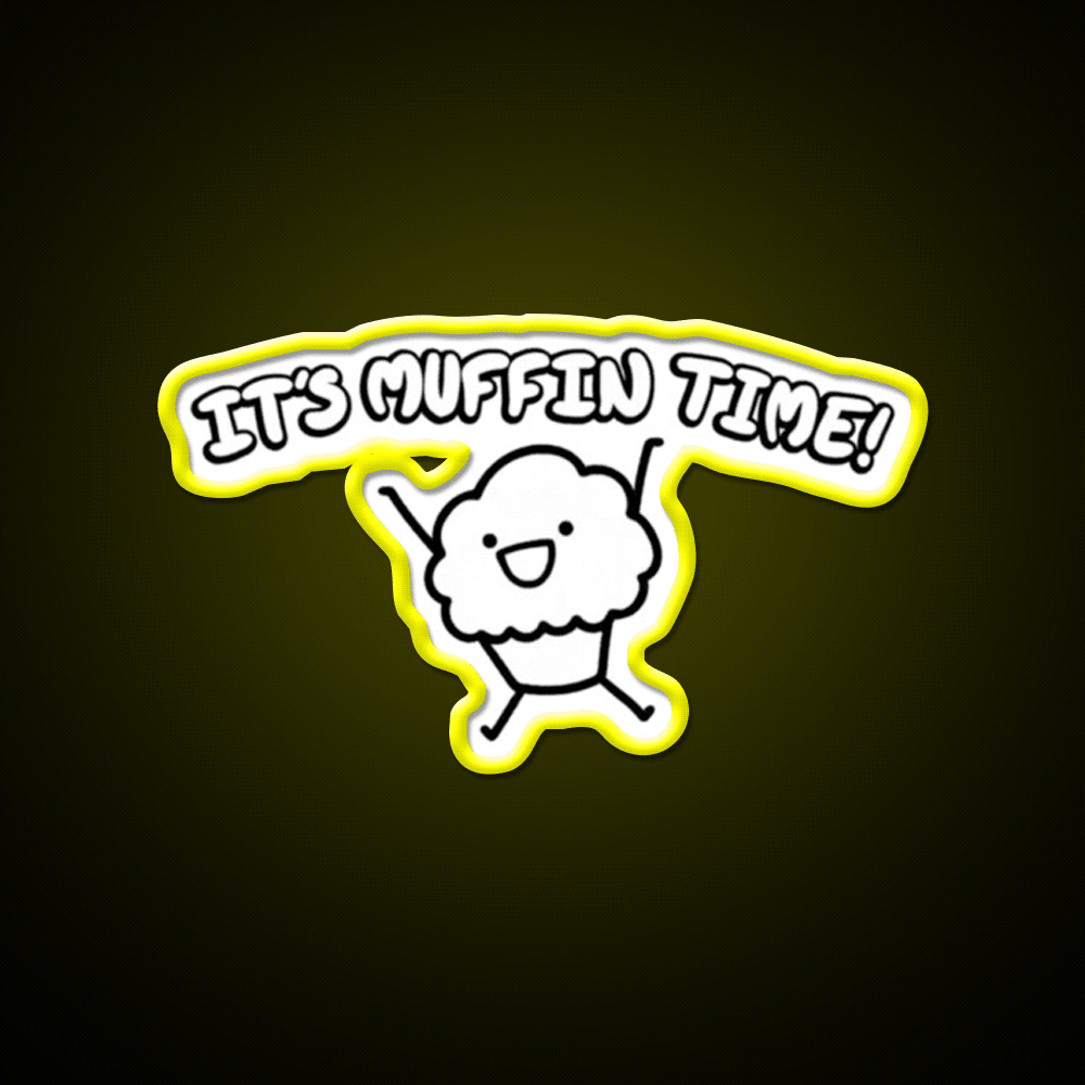 It S Muffin Time Cute Cartoon Snack Food Led Neon Sign Rgb Color - Custom LED neon sign front view