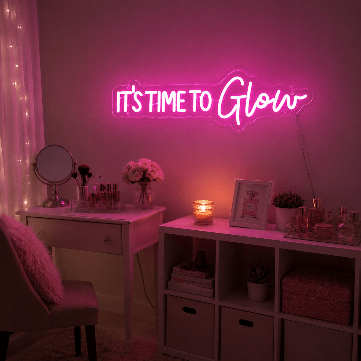 It S Time To Glow Wall Decor LED Neon Sign - Shineneon