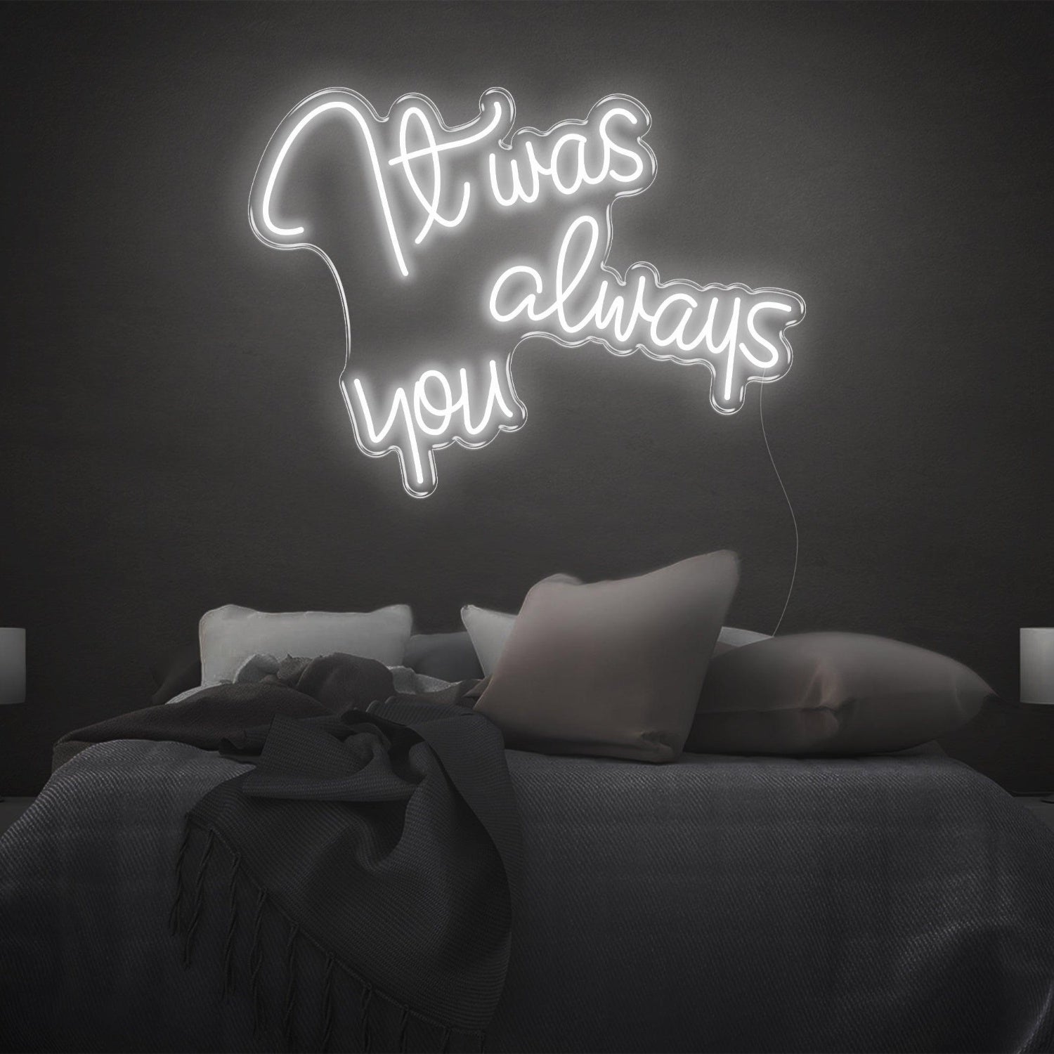 It Was Always You Bright Yellow Cursive Led Neon Sign For Bedroom Decor | Shineneon