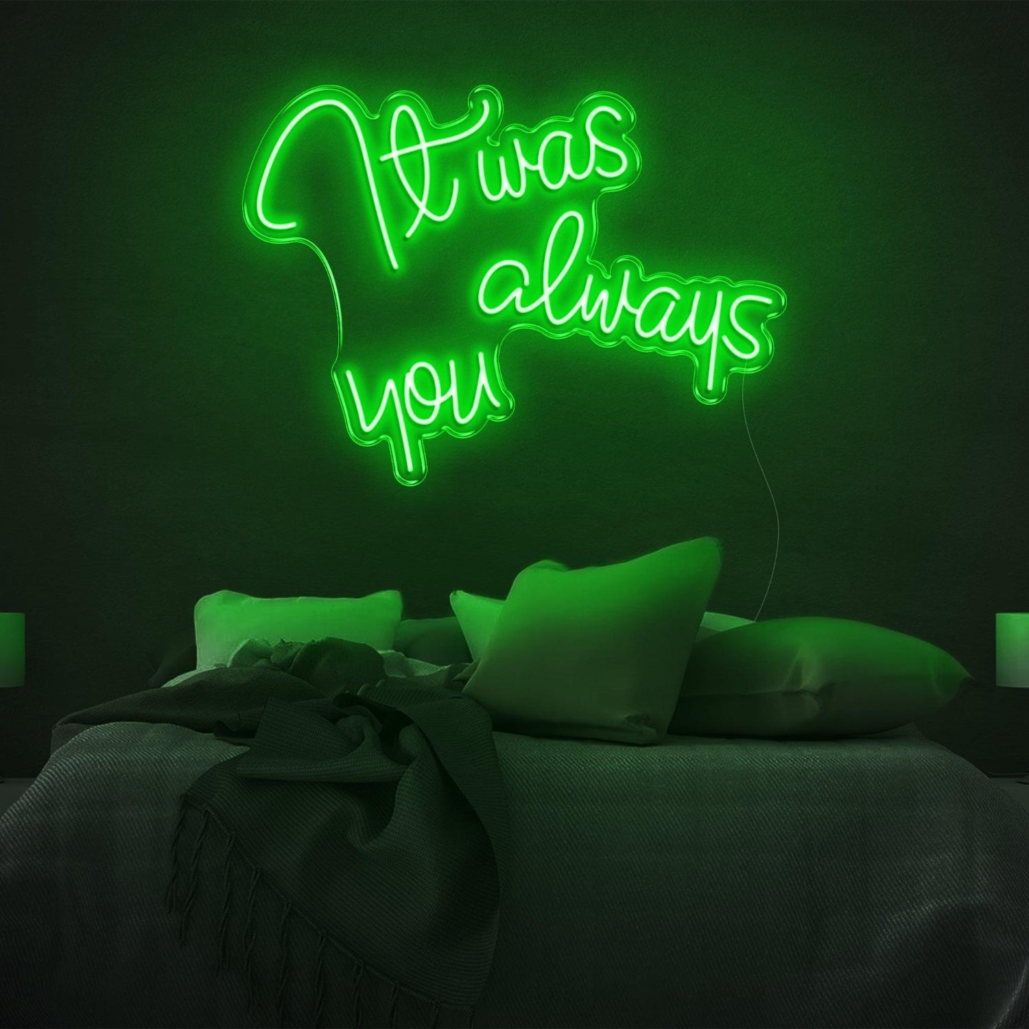 It Was Always You Bright Yellow Cursive Led Neon Sign For Bedroom Decor | Shineneon