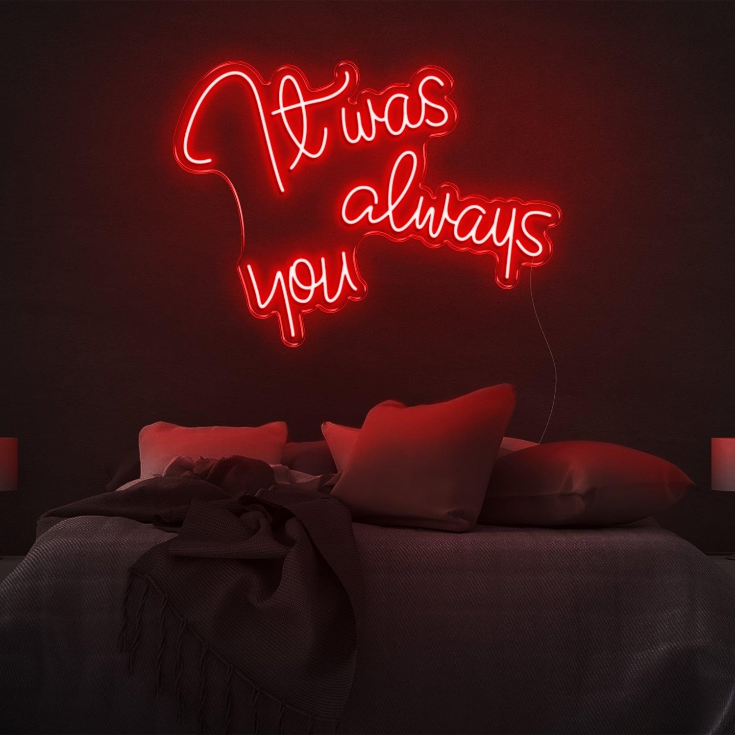 It Was Always You Bright Yellow Cursive Led Neon Sign For Bedroom Decor | Shineneon