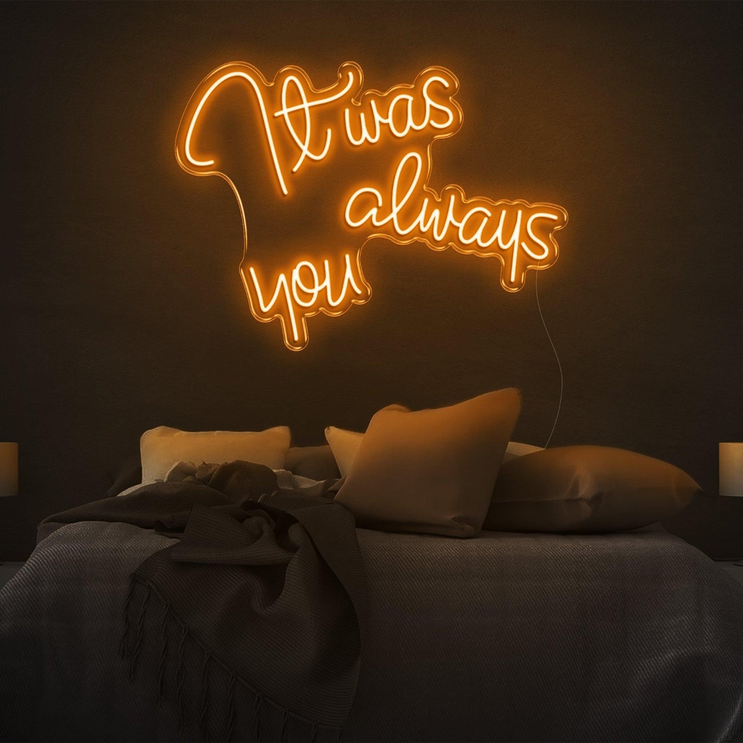 It Was Always You Bright Yellow Cursive Led Neon Sign For Bedroom Decor | Shineneon