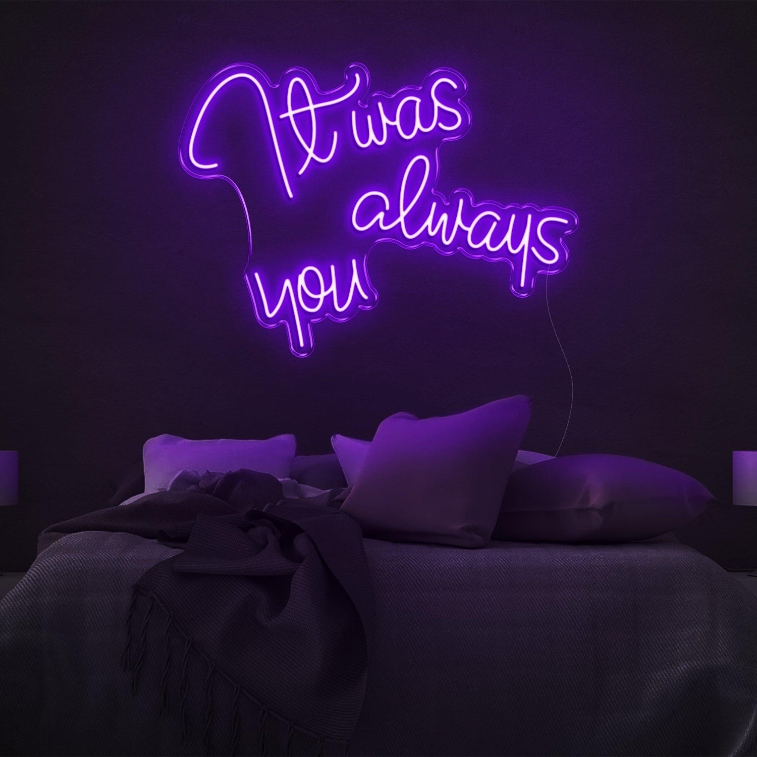 It Was Always You Bright Yellow Cursive Led Neon Sign For Bedroom Decor | Shineneon