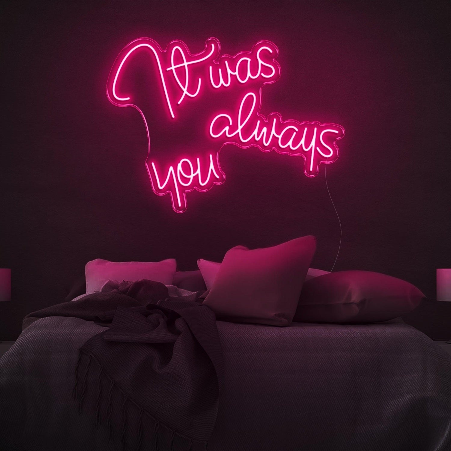 It Was Always You Bright Yellow Cursive Led Neon Sign For Bedroom Decor | Shineneon