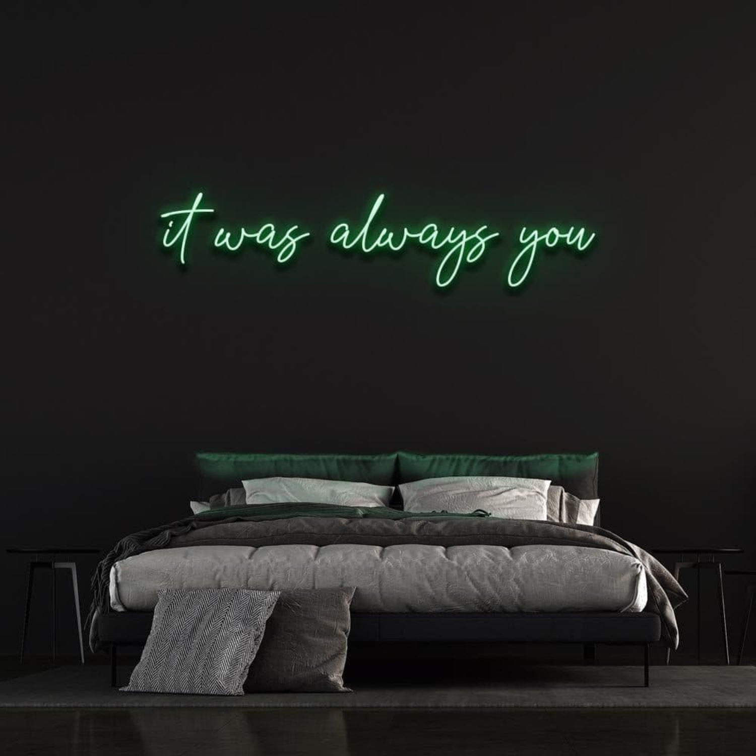 It Was Always You Light Blue Artful Led Neon Sign For Bedroom Wall Decor | Shineneon