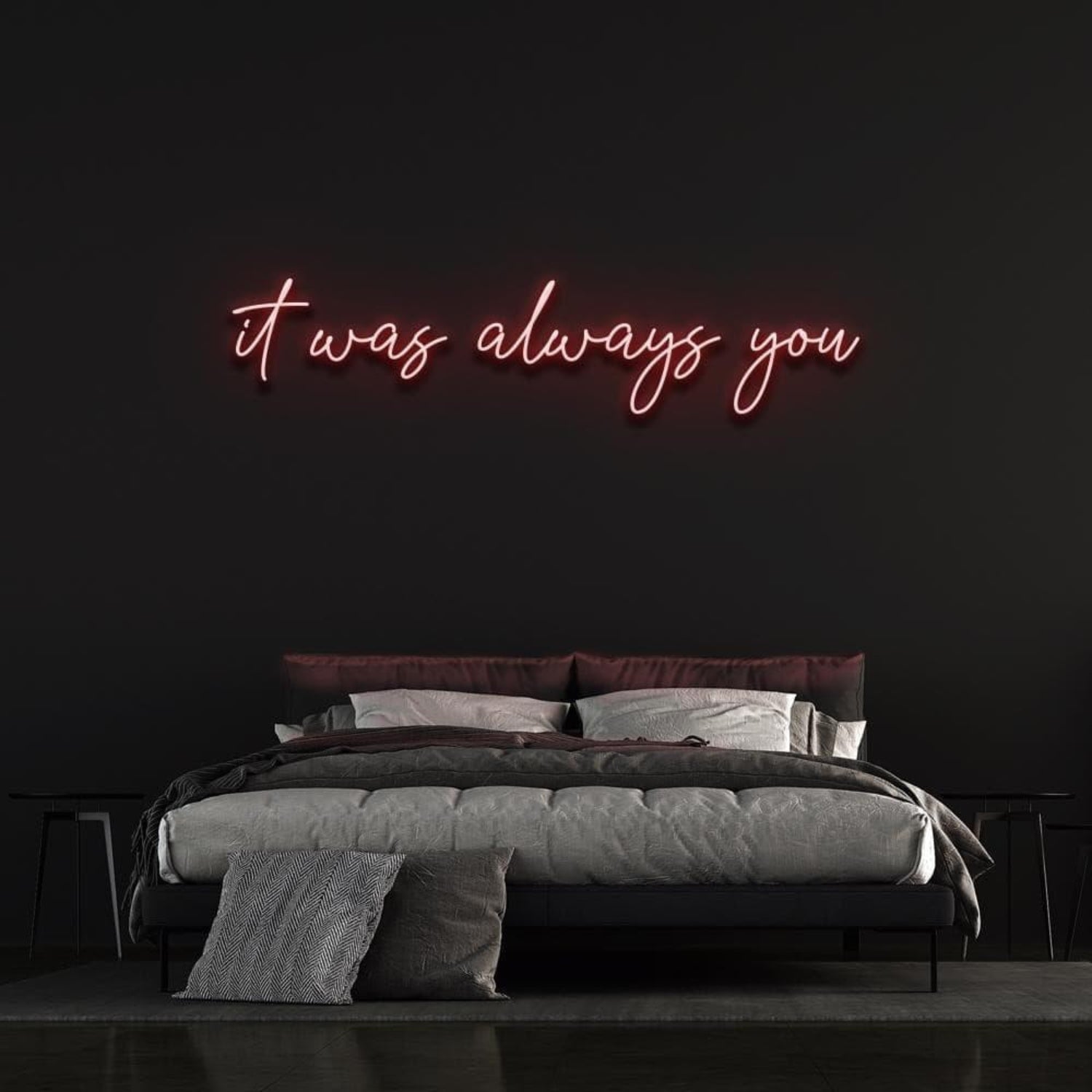 It Was Always You Light Blue Artful Led Neon Sign For Bedroom Wall Decor | Shineneon