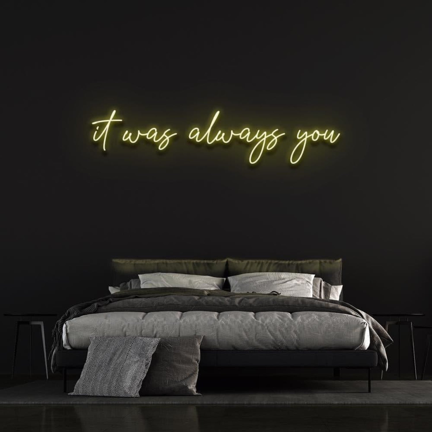 It Was Always You Light Blue Artful Led Neon Sign For Bedroom Wall Decor | Shineneon