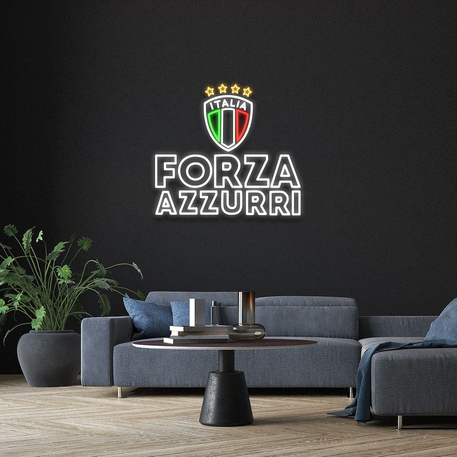 Italia Forza Azzuri Neon Light Sign | Shineneon